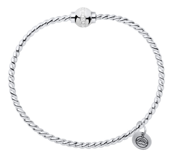 LeStage Rope Shank with Sterling Silver Smooth Ball & Swarovski Crystals Cape Cod Bracelet