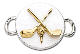 14K Gold Golf Clubs and Ball Clasp