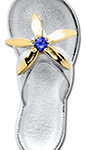 14K Gold Sapphire Flip Flop Clasp