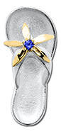 14K Gold Sapphire Flip Flop Clasp