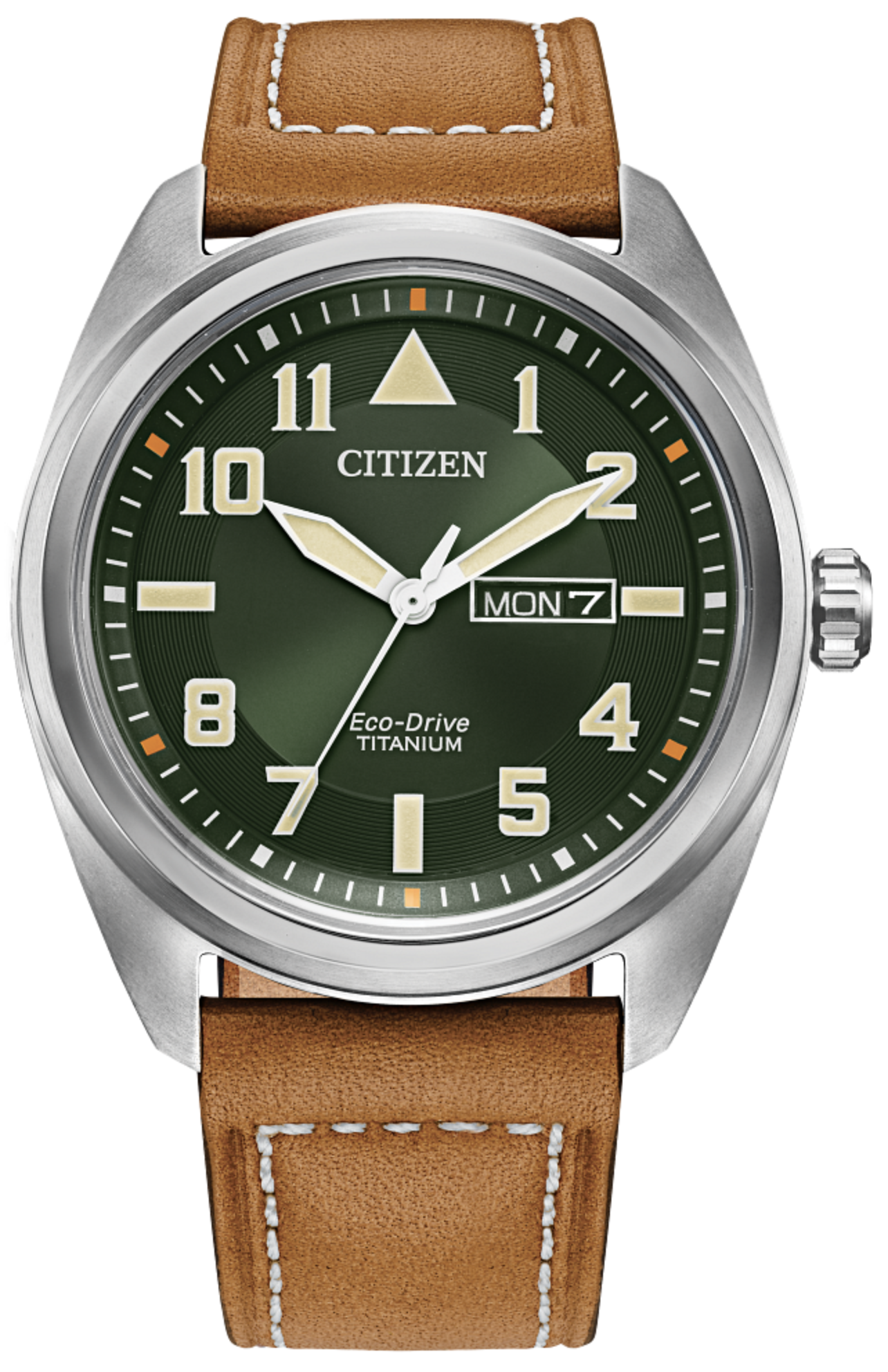 Citizen Eco-Drive Garrison Titanium Day-Date Leather